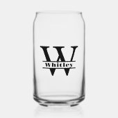 ミニマル文字Wモノグラムと名前をカスタムする ガラス缶 (正面)