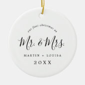 ミニマル新婚初めてのクリスマス結婚ズの写真 セラミックオーナメント (正面)