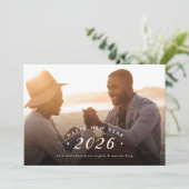 ミニマル新年フォトオーバーレイフラット シーズンカード (スタンド正面)