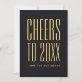 ミニマル新年青パーソナライズされた金ゴールドカード シーズンカード (正面)