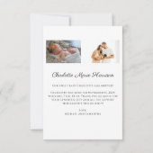 ミニマル新生児誕生のお知らせ 招待状 (裏面)