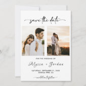 ミニマル日付の保存テンプレート写真 招待状 (正面)