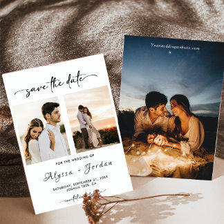 ミニマル日付の保存テンプレート写真 招待状