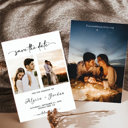 ミニマル日付の保存テンプレート写真 招待状