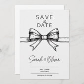 ミニマル日付の保存招待状 招待状 (正面/裏面)