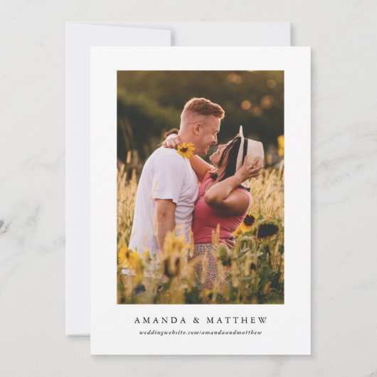 ミニマル日付の保存、写真の保存 招待状 (裏面)