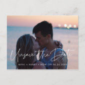 ミニマル日付の結婚発表を取り消す ポストカード (正面)