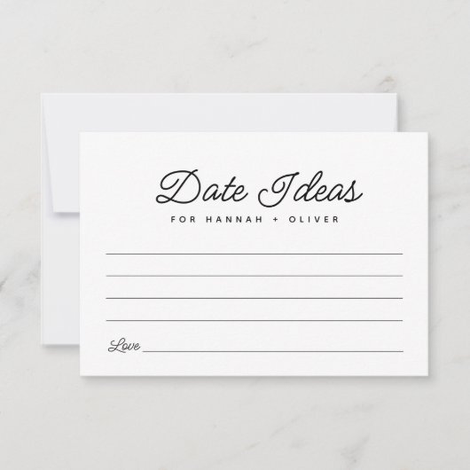 ミニマル日付ナイトアイディア結婚のアドバイスカード 出欠カード (正面)