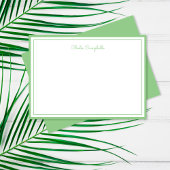 ミニマル明るいティール(緑がかった色)グリーン縁ど、2、署名 ノートカード