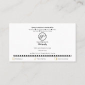 ミニマル映画ストリップ写真モダン撮影 名刺 (裏面)