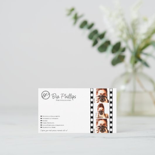ミニマル映画ストリップ写真モダン撮影 名刺 (スタンド正面)