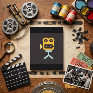 ミニマル映画機材 ムービーカメラ アイコン カード