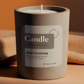 ミニマル暖色薄灰色オリーブろうそくラベル スクエアシール