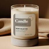 ミニマル暖色薄灰色オリーブろうそくラベル スクエアシール