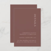 ミニマル暗黒バラ結婚の詳細囲い 招待状 (正面/裏面)