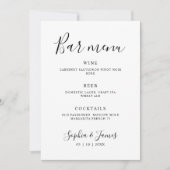 ミニマル書の結婚バーメニューサイン 招待状 (正面)