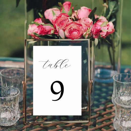 ミニマル書エレガントシンプル テーブルナンバー