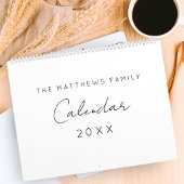 ミニマル書シンプルScriptのMonthsファミリ カレンダー