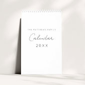 ミニマル書シンプルScriptのMonthsファミリ カレンダー