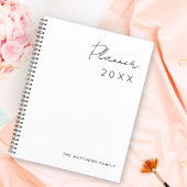 ミニマル書シンプルScriptのMonthsファミリ プランナー手帳