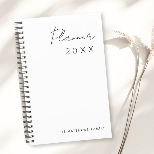 ミニマル書シンプルScriptのMonthsファミリ プランナー手帳