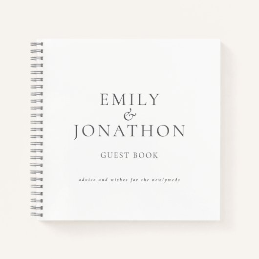 ミニマル書リスト結婚グレイのゲストブック ノートブック (正面)
