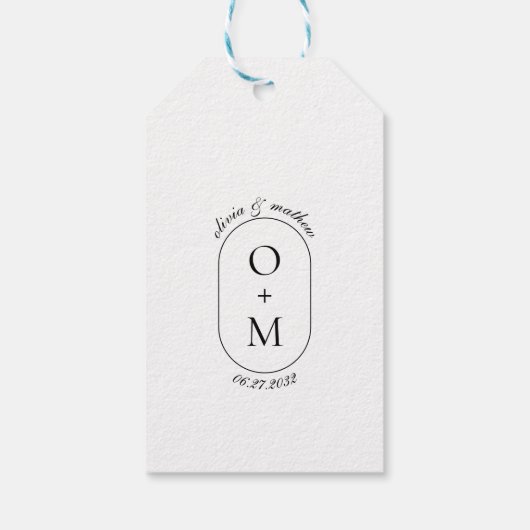 ミニマル書付き幾何学模様結婚 ギフトタグ (裏面)