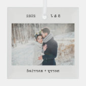 ミニマル書体 |とメリー写結婚した真 ガラスオーナメント (裏面)
