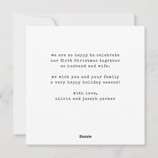 ミニマル書体 |とメリー写結婚した真 シーズンカード (裏面)