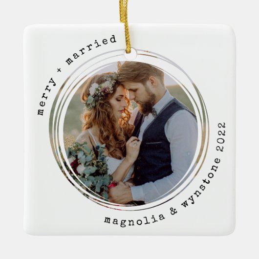 ミニマル書体 |とメリー写結婚した真 セラミックオーナメント (正面)
