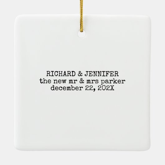 ミニマル書体 |トレンディー写真 セラミックオーナメント (裏面)