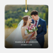 ミニマル書体 |メリーと結婚したPhoto Ce セラミックオーナメント (裏面)