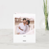 ミニマル書体 |三つの写真結婚の サンキューカード (裏面)