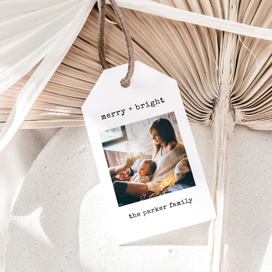 ミニマル書体 |写真とMerry Christmas ギフトタグ