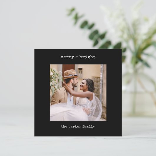 ミニマル書体 |写真とMerry Christmas シーズンカード (スタンド正面)
