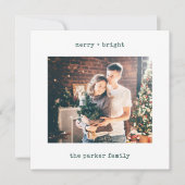 ミニマル書体 |写真とMerry Christmas シーズンカード (正面)
