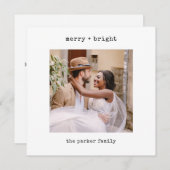 ミニマル書体 |写真とMerry Christmas シーズンカード (正面/裏面)