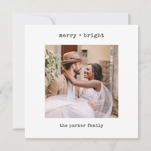 ミニマル書体 |写真とMerry Christmas シーズンカード (正面)