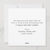 ミニマル書体 |写真とMerry Christmas シーズンカード (裏面)