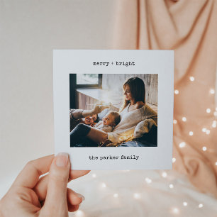 ミニマル書体 写真とMerry Christmas シーズンカード