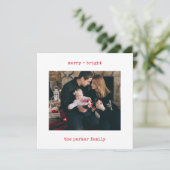 ミニマル書体 |写真とMerry Christmas シーズンカード (スタンド正面)