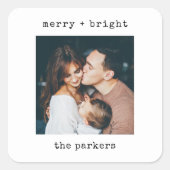 ミニマル書体 |写真とMerry Christmas スクエアシール (正面)