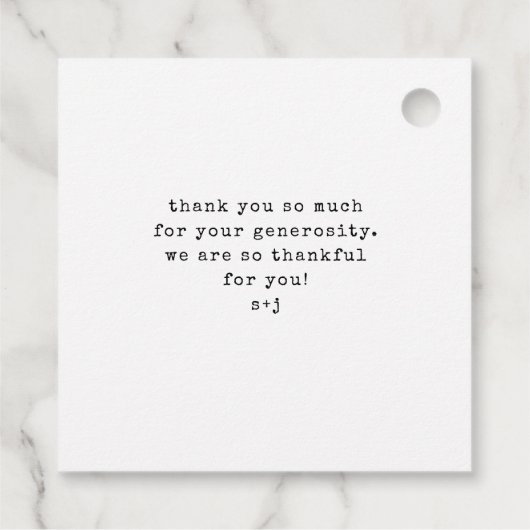 ミニマル書体 |写真をありがとう フェイバータグ (裏面)