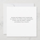 ミニマル書体 |写真シンプルの結婚写真 セーブザデート (裏面)