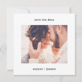 ミニマル書体 |写真シンプルの結婚写真 セーブザデート (正面)