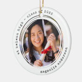 ミニマル書体 |卒業写真 セラミックオーナメント (左)