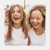 ミニマル書体 |友最高の人永遠の写真 セラミックオーナメント (裏面)