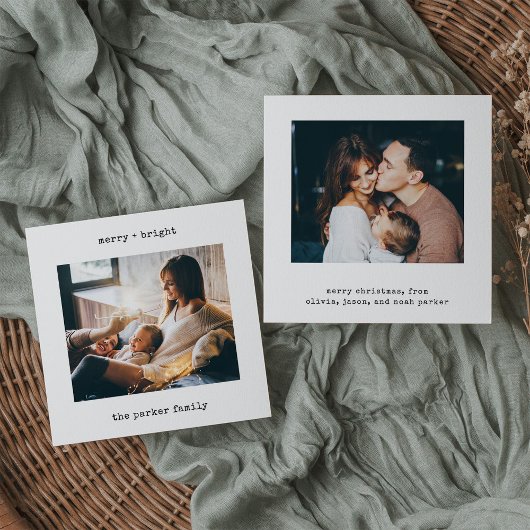 ミニマル書体 | Merry Christmas 2枚の写真 シーズンカード