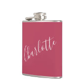 ミニマル書名パーソナライズされたマゼンタ フラスク (左)