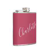 ミニマル書名パーソナライズされたマゼンタ フラスク (右)